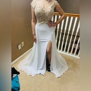 White and gold dress